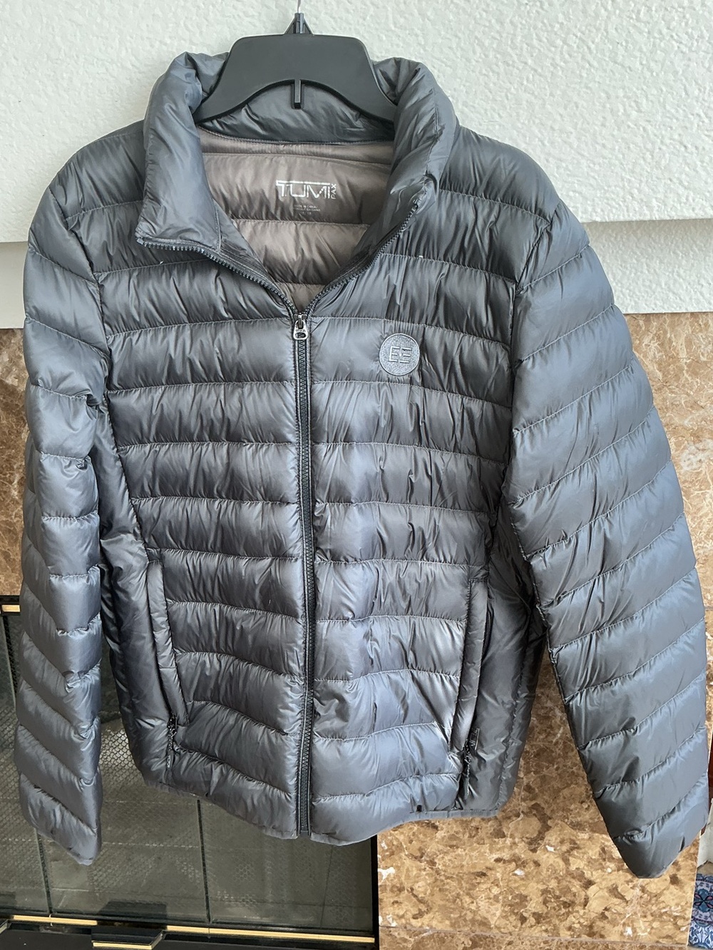 TUMI Tumipax Gray Packable Down Puffer Jacket
